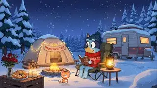 Bluey Lofi Winter 🎧 Cozy New Year Forest Camping: Deep Sleep & Relaxation Beats ✨