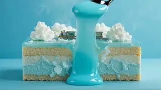 Sky Train Over Clouds Cake 🎂 #asmr #asmrfood 