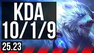 VOLIBEAR vs DARIUS (TOP) | 10/1/9, Godlike | EUW Diamond | 25.23