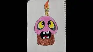 cupcake animatronics - five nights at Freddy's. easy drawings and AI edited