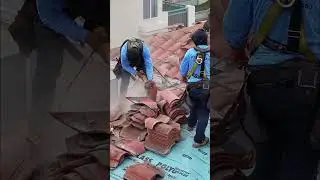 Roofing Crew's Epic Red Tile Roof Replacement in a Planned Community!