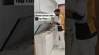 Black Galaxy Granite Service Table Top Fitting || Kitchen Design #kitchen #shorts #ytshorts