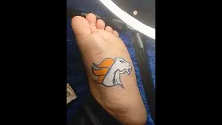 Denver Broncos Art (Football on My Foot Series)