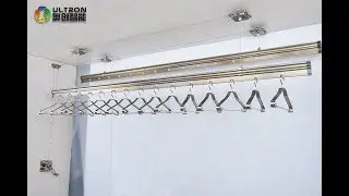 how to install ceiling mounted manual lifting clothes drying rack