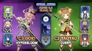 C3 Dori Hyperbloom & C2 Yaoyao Curry | Spiral Abyss 3.6 Floor 12 - Genshin Impact