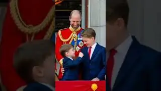 Playful Moment: Prince Louis Teases Prince George as Prince William Smiles Behind #princewilliam