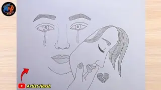 How to Draw a Broken Heart with Crown | Broken Heart Drawing | Dark Aesthetic Pencil Art 