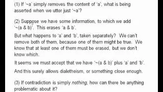 Dialetheism 3a - methodological problems - believing contradictions