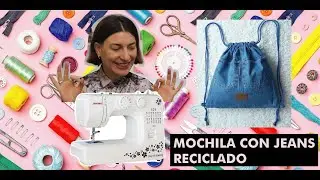 #tutorial MOCHILA CON JEANS RECICLADO. PROYECTOS FÁCILES PARA HACER CON MÁQUINA DE COSER DOMÉSTICA