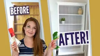 How to Paint a Bookcase &ndash; Coastal Hamptons Style! // Paint varnished wood!