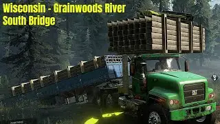Wisconsin, Grainwoods River - South Bridge - SnowRunner Play Through Part 498