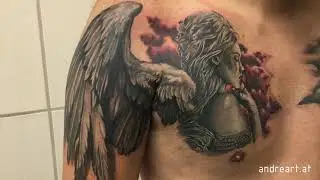 Angel Chest Tattoo