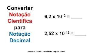 Conversão de Notação Científica para Notação Decimal - Exemplos Resolvidos