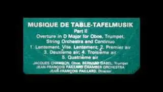 Telemann / JF Paillard, 1980: Tafelmusik - Overture in D Major - Chambon, Gabel, Vinyl LP