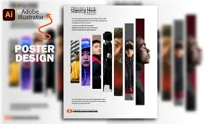 Creative Clipping Mask Poster in Illustrator | Clipping Mask Design | Illustrator 2025
