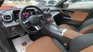 Mercedes C180 2023 Sport Graphite Grey Цвет Sienna Brown Обзор интерьера