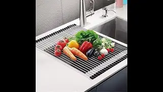 Foldable Dish Drying Rack Drainer Shelf Drain Tray