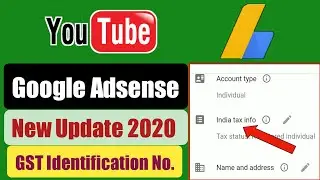 Google Adsense New Update Bangla 2020 | Google Adsense India Tax Info | Adsense Payment Update