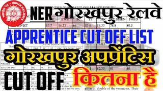 NER Gorakhpur Appren Cut off || GORAKHPUR  CUT OFF LIST || गोरखपुर अपप्रेंटिस कट ऑफ लिस्ट