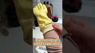 Warm Winter Rubber Gloves with Fleece Lining - Anti-Slip and Waterproof - Long Cuff