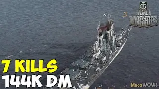World of WarShips | Puerto Rico | 7 KILLS | 144K Damage - Replay Gameplay 1080p 60 fps