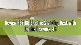 Review FEZIBO Electric Standing Desk with Double Drawers, 48 x 24 inch Height Adjustable Sit Stand D