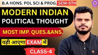 MODERN INDIAN POLITICAL THOUGHT DU SOL 5TH SEMESTER IMPORTANT QUESTION AND ANSWER
