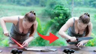 Turning a Scrap Steel Bar into a Beautiful Razor-Sharp Knife! #knife forging