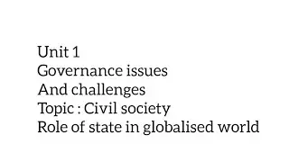 GE-GOVERNANCE ISSUES AND CHALLENGES [GIC] #UNIT-1 #pyq #DELHI UNIVERSITY #DU#EXAM