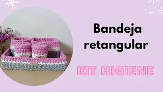 Kit higiene em crochê com fio de malha ( base da bandeja retangular ) 💕