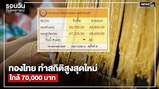 ทองไทย ทำสถิติสูงสุดใหม่ ใกล้ 70,000 บาท : รอบวันทันเหตุการณ์ 12.00 น./วันที่ 14 ม.ค.69