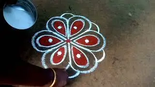 Very easy kolam / pandaga muggulu design rangoli / simple rangoli kolam