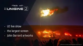 UNIGINE-powered artwork by John Gerrard on the largest screen at the inaugural U2 concert