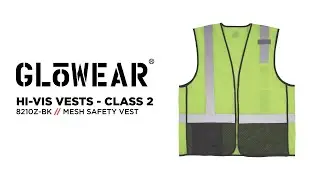 GloWear 8210Z-BK Class 2 Hi-Vis Vest Features a Black Bottom to Hide Dust & Grime for Long-Term Use