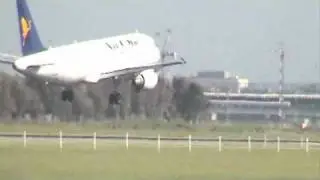 Airbus A320 Air One Heavy Crosswind Landing - FCO - LIRF - Leonardo Da Vinci-Fiumicino Airport