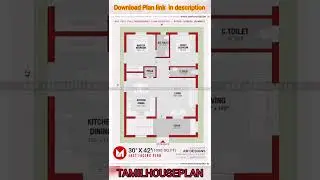 30 x 42 East facing house floor plan under 1000 square feet