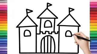 Castle 🏰 Drawing Painting and Colouring for Kids Toddlers_ Child Art