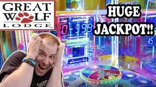Great Wolf Lodge Arcade! MONSTER JACKPOT hunting on Monster Drop EXTREME! TeamCC