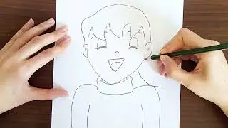 How to Draw Shizuka Easily ✏️ | Step by Step Doraemon Drawing for Beginners