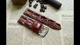Double Hornback Crocodile leather watch strap for Panerai, Rolex, Seiko, Apple Watch