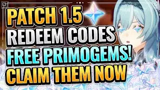 Patch 1.5 Preview CODES! (DON'T MISS PRIMOGEMS!)  Genshin Impact New Update New Waifu Zhongli RERUN!