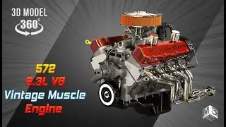 572 Engine - V8 Vintage Muscle Car Engine | Markos3d | 360 Degree Turn Around