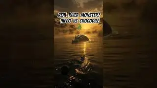Crocodile 🐊 vs Hippo 🦛 | River Monster Fight 😱Who wins? #facts #shortsfeed #animalshorts