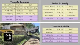 Diyatalawa Railway Station Timetable, 2025 - Main Line Train Schedule