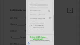 B Level | NIOS | English | Unit Test | Paper | Online Therapy Classes