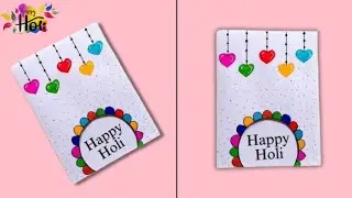 Last minute Happy Holi Easy Card I Handmade Holi greeting card | DIY Holi Card Happy Holi Card