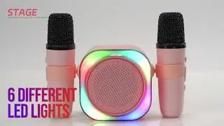 Mini Karaoke Machine for Kids with 2 Wireless Microphone