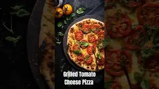Grilled Tomato Cheese Pizza #youtube #youtubeshorts #recipe #food #shorts #grilled #pizza