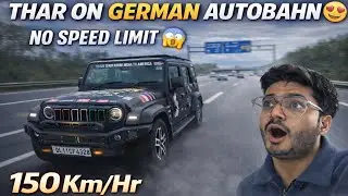 Thar Roxx On German Autobahn(No Speed Limit) Expressway😍| Road To America 🇺🇸|Ep:48| नमस्ते America🇺🇸