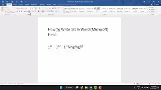 How To Write 1st In Word Microsoft Hindi
